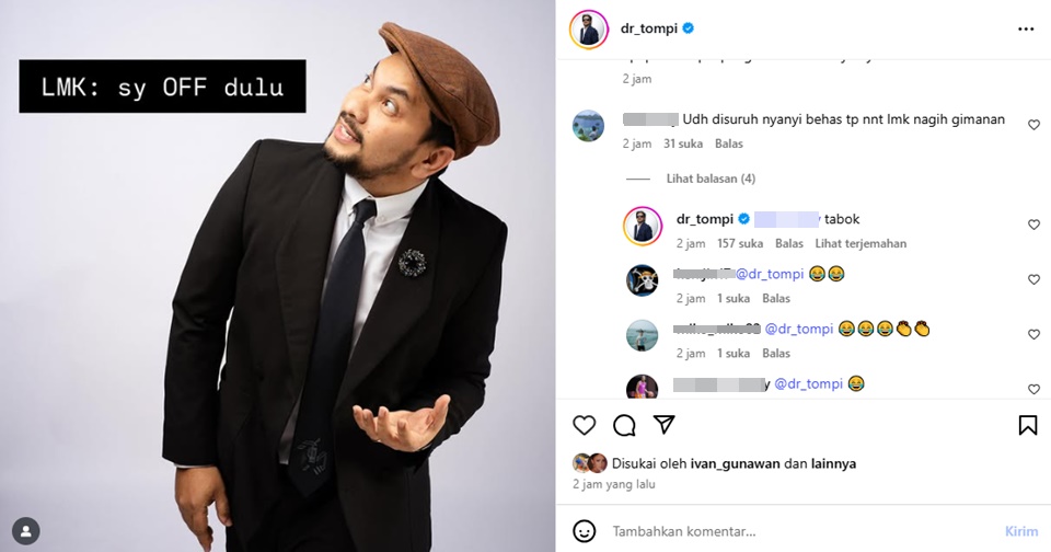 Tompi Soal Kisruh Royalti [Instagram]